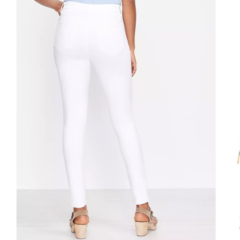 Loft- Mid Rise Slim Pocket Skinny Jeans In White - Picture 2 of 5